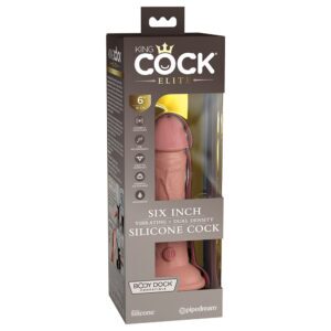 6 inch Dildo Pipedream Tan Light Brown Mocha King Cock Elite Vibrating Realistic With Suction Cup Beige