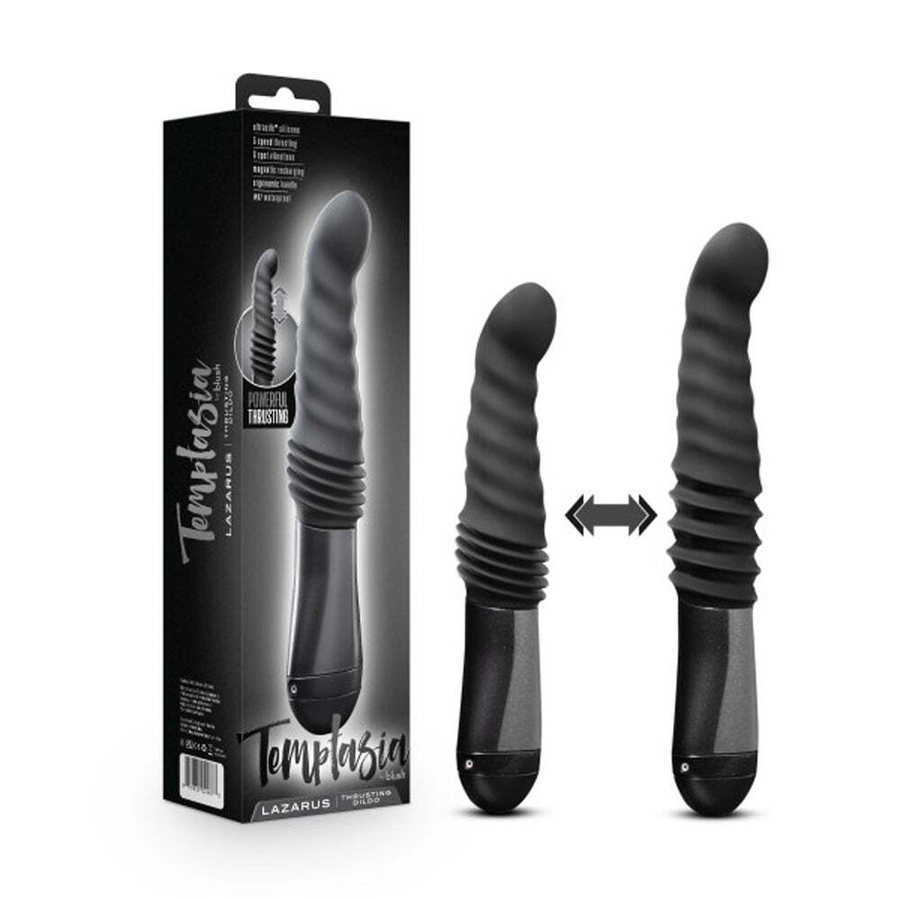 10 inch Dildo by Blush in Black shown for use by Her or Him