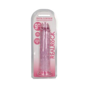 9 inch Dildo Shots Light Pink RealRock Crystal Straight Without Balls