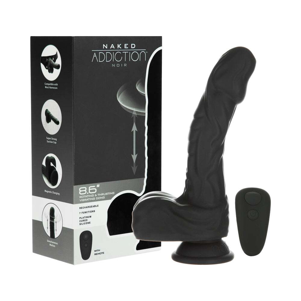 8.6 inch Dildo by BMS in Black shown for use by Her or Him
