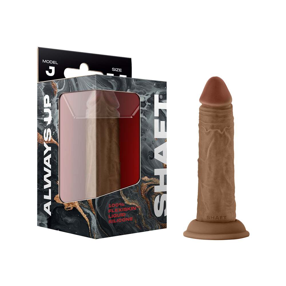 5.5 inch Dildo by Shaft in Tan Light Brown Mocha shown for use by Her or Him