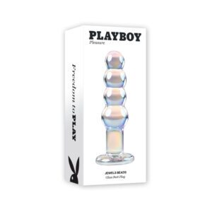 Dildo Playboy Clear Jewels Beads Glass