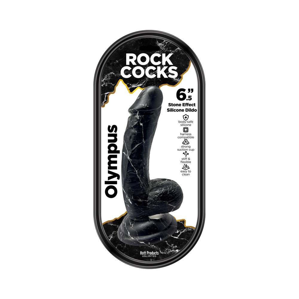 6.5 inch Dildo by Hott Products in Black shown for use by Her or Him