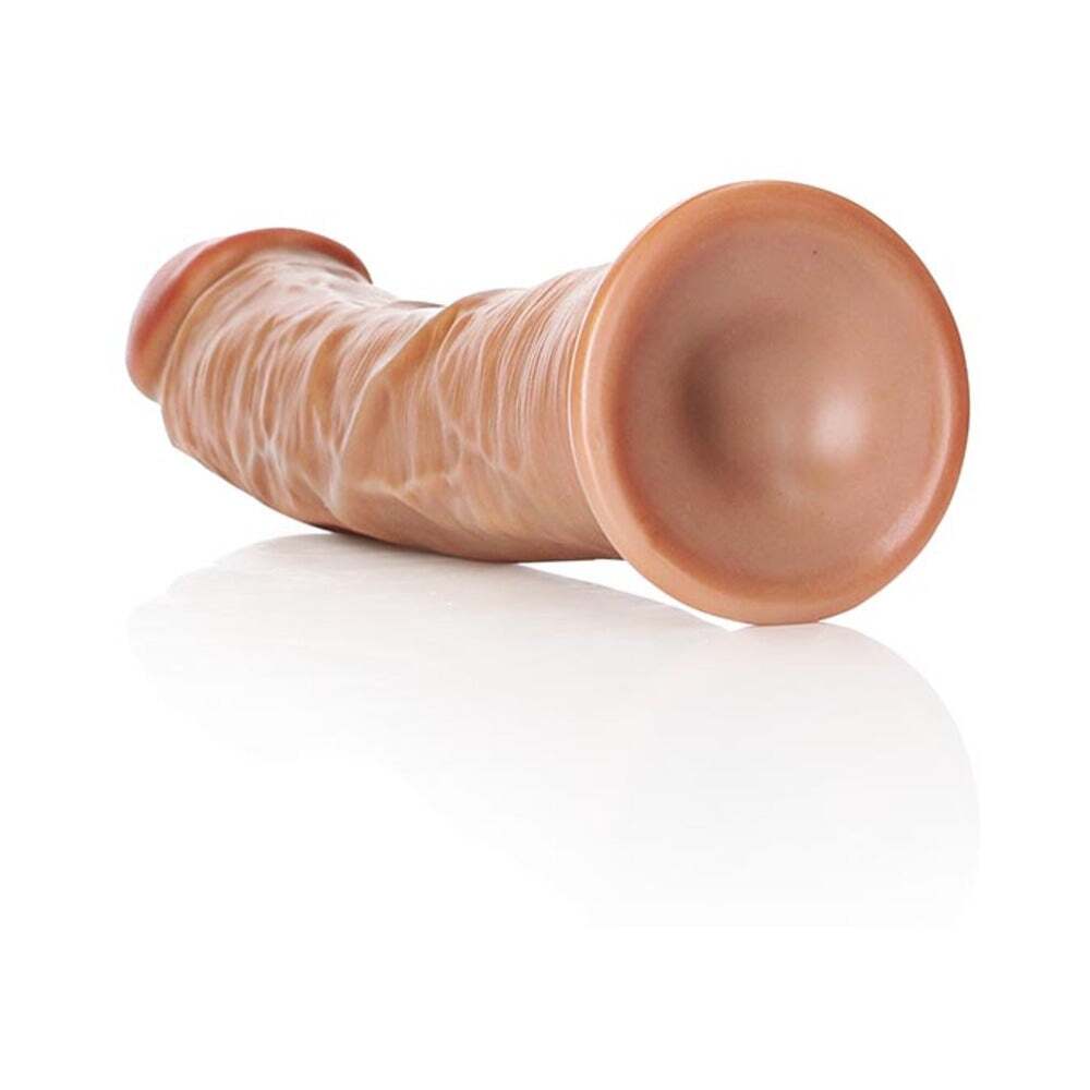 9 inch Dildo by Shots in Tan Light Brown Mocha shown for pegging Her or Him