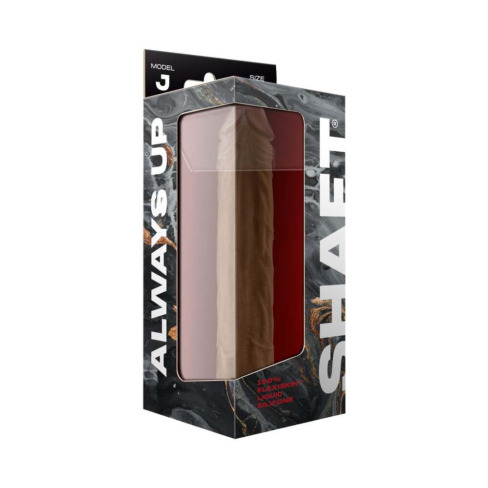 9.5 inch Dildo by Shaft in Tan Light Brown Mocha displayed for pegging Him or Her