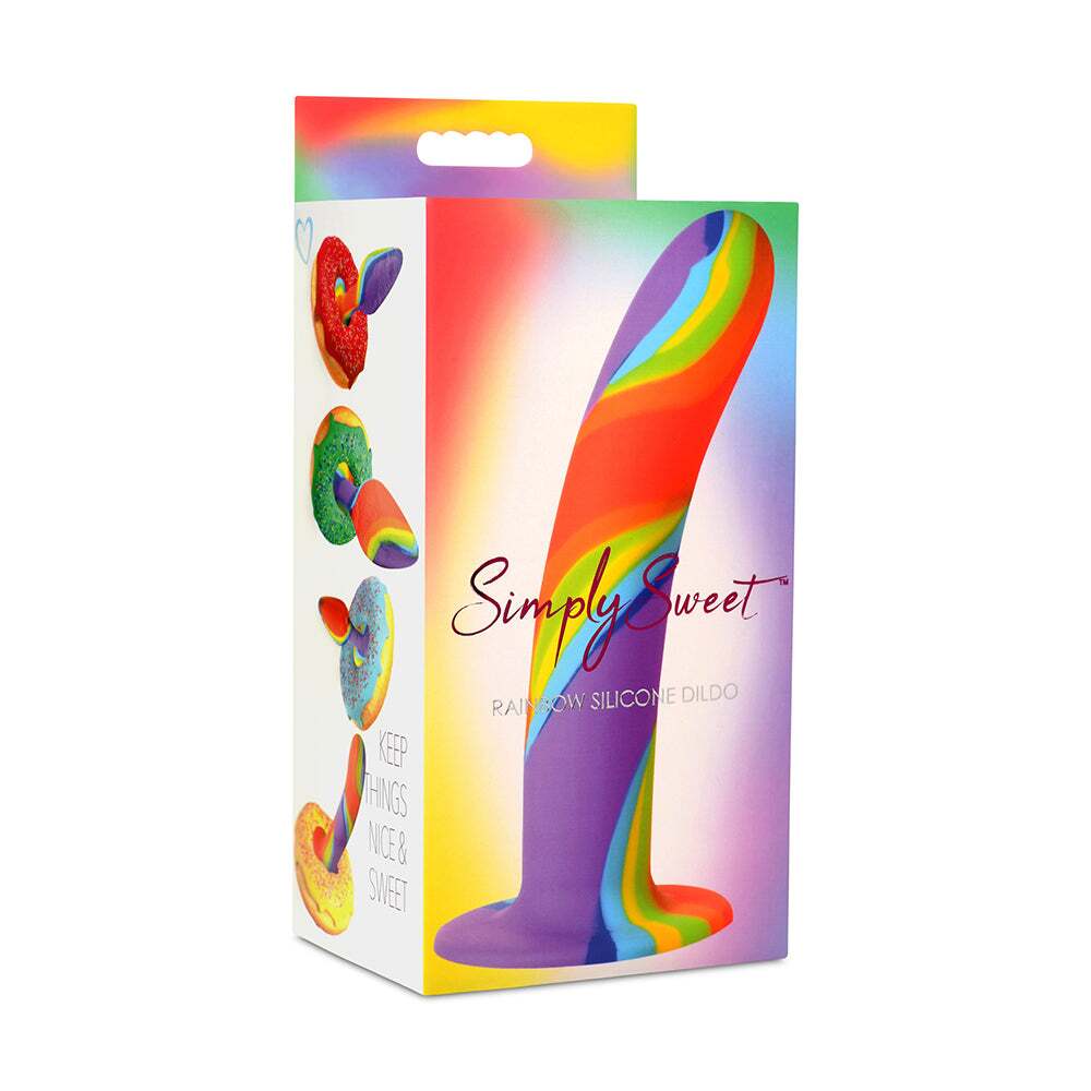 Dildo by Curve Novelties in Rainbow shown for use by Her or Him