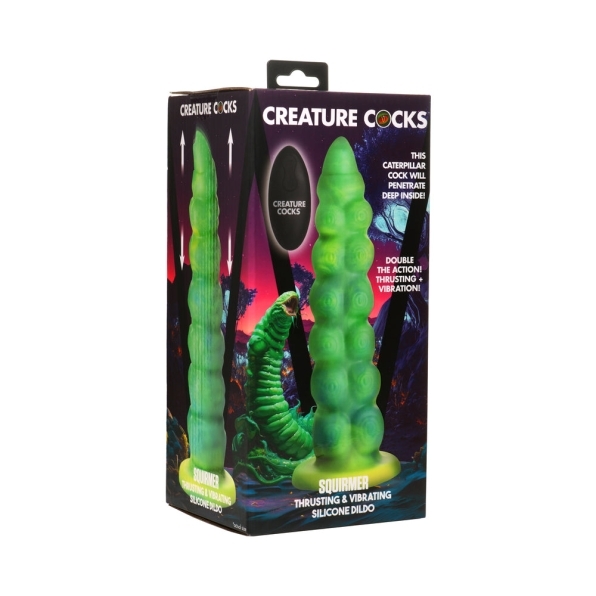 Dildo by XR Brands in Green shown for use by Her or Him