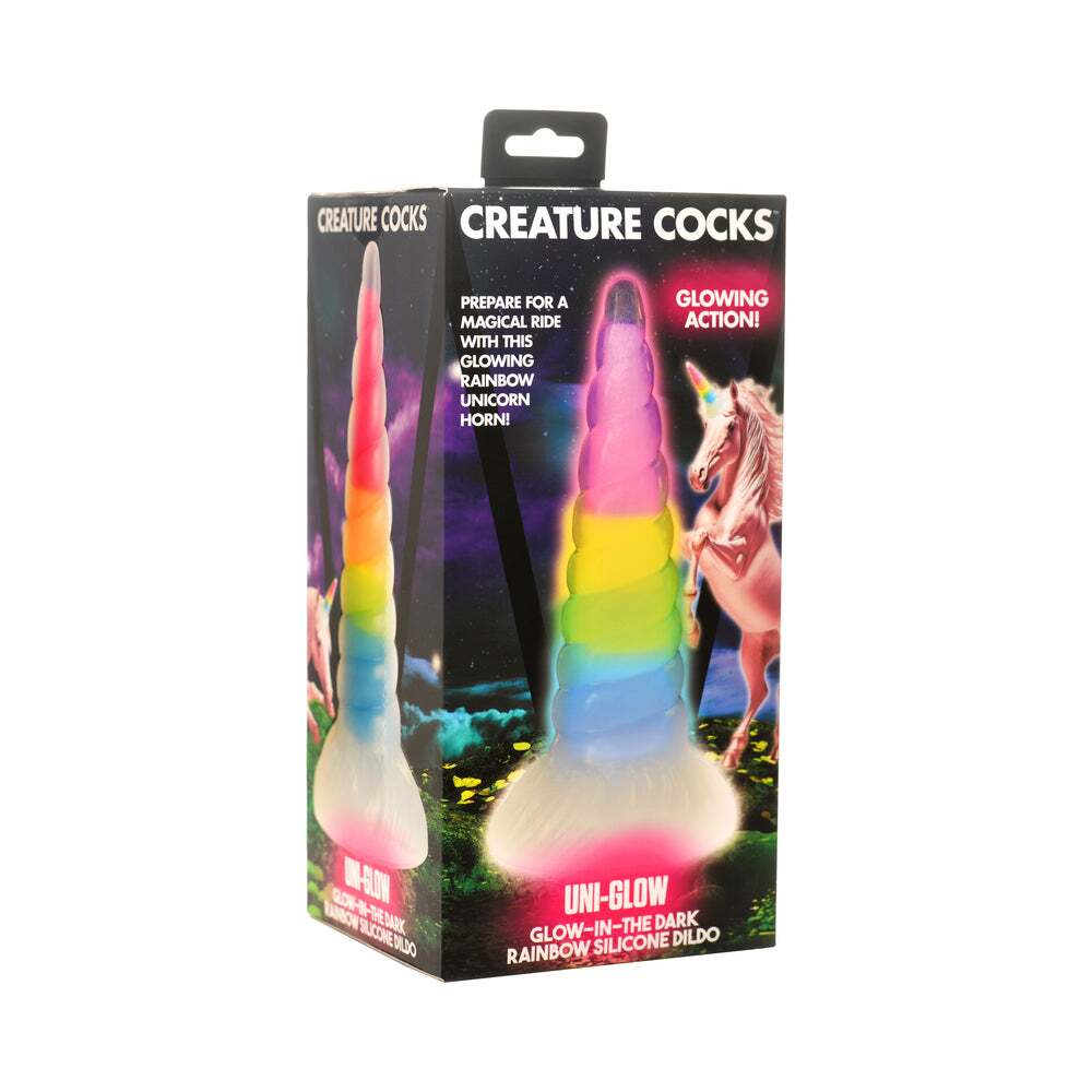 Dildo by XR Brands in Rainbow shown for use by Her or Him