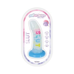 6 inch Dildo Hott Products Blue Cotton Candy Dirty Talk Slut Silicone