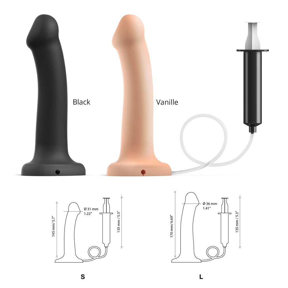 Dildo by Lovely Planet in Black displayed for pegging Him or Her