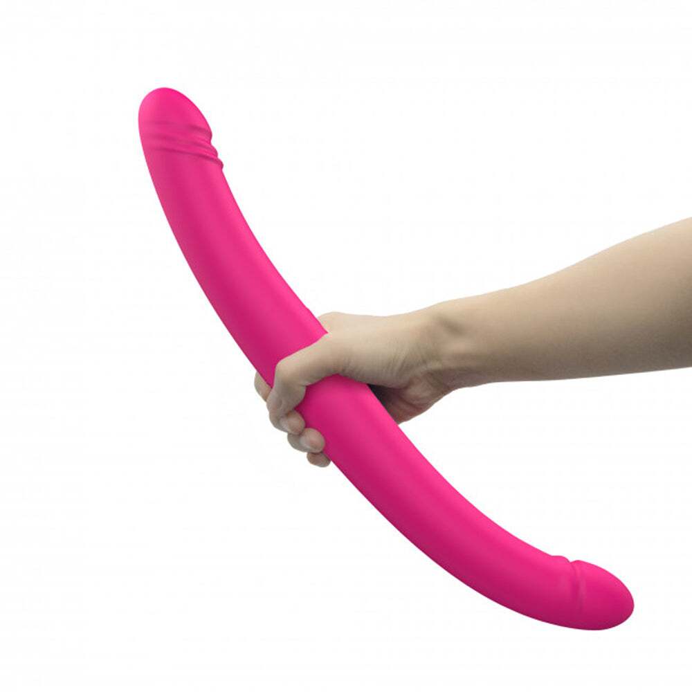 Dildo by Lovely Planet in Hot Pink Magenta Fuchsia shown for pegging Her or Him