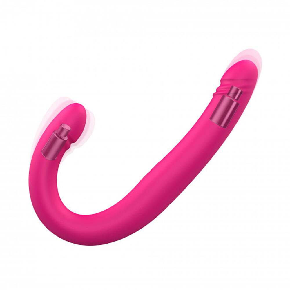 Dildo by Lovely Planet in Hot Pink Magenta Fuchsia displayed for pegging Him or Her