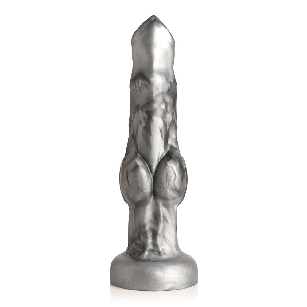 Dildo by XR Brands in Gray shown for pegging Her or Him