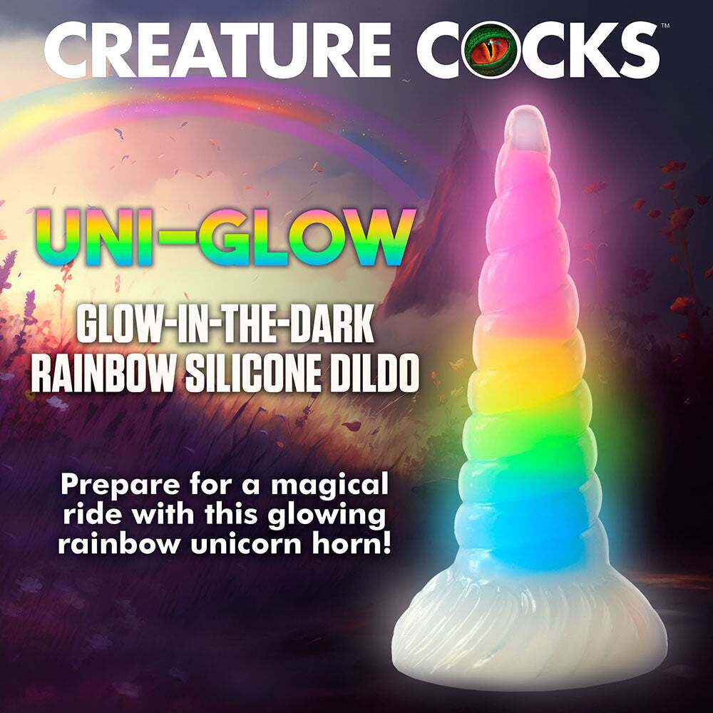 Dildo from XR Brands in Rainbow pictured for anal pleasure for Her or Him