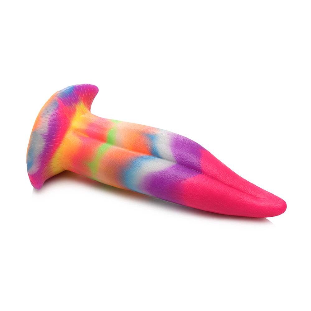 Dildo by XR Brands in Rainbow shown for pegging Her or Him