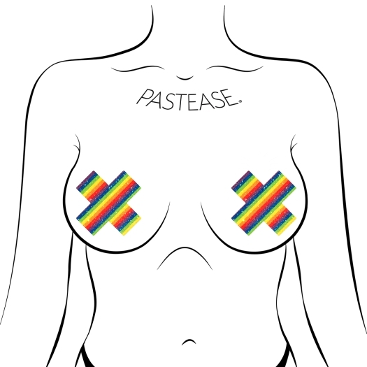 Wearing Rainbow Pride Crosses nipples covers by Pastease can be fun and sexy!