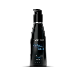 Bottle of  Water Based Lube Wicked Sensual Care showing clean, lightweight formula