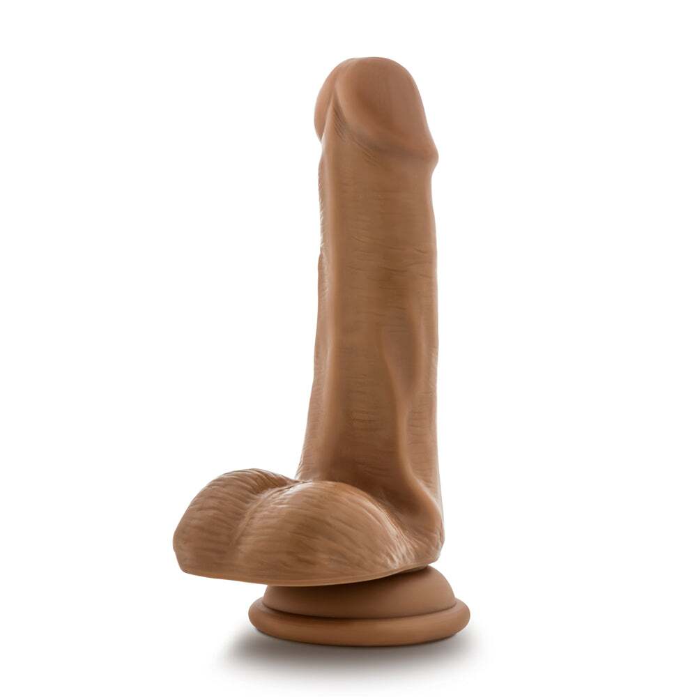6.5 inch Dildo from Blush in Tan Light Brown Mocha designed for anal sex with Her or Him
