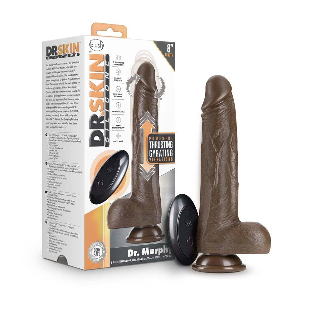 8 inch Dildo by Blush in Brown Chocolate Cocoa shown for use by Her or Him