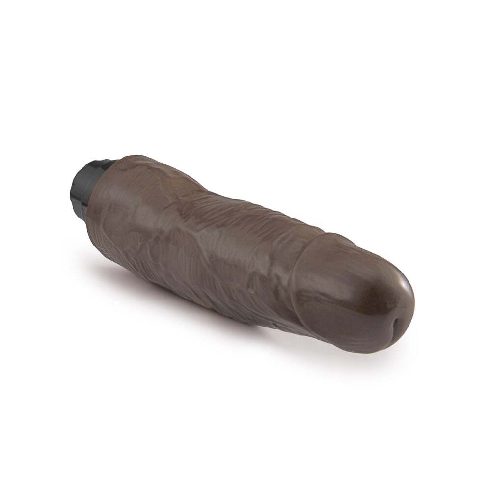 8 inch Dildo by Blush in Dark Brown shown for pegging Her or Him