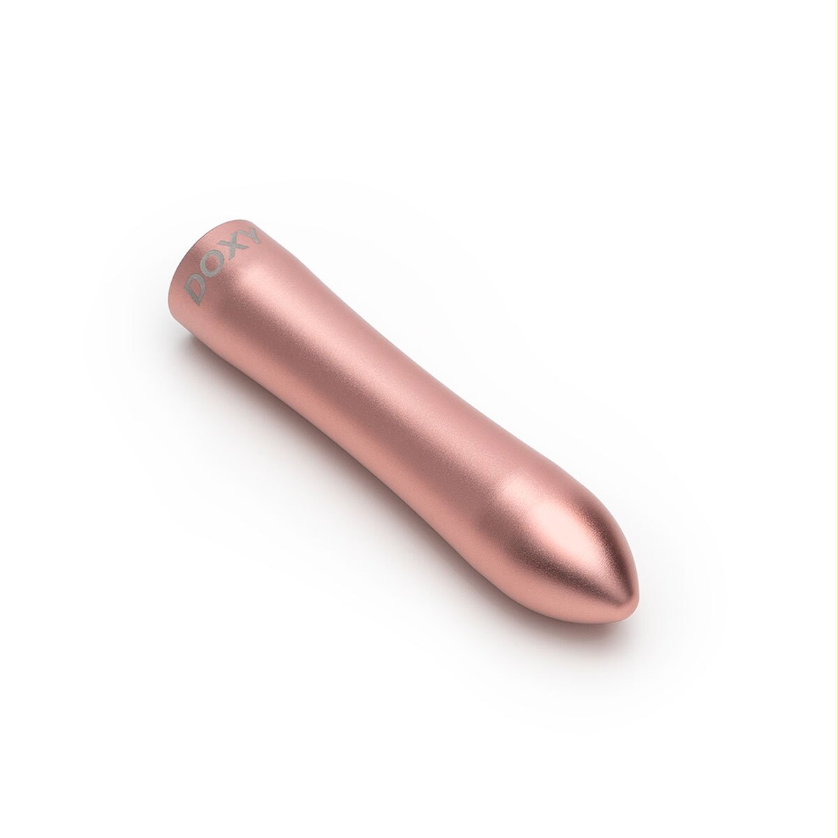 Product image of the Rose Gold Doxy vibrator on clean background
