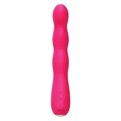 Pink VeDO vibrator Quiver PLUS shown in hand for scale