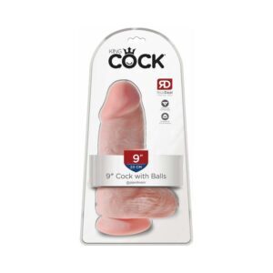 9 inch Dildo Pipedream Vanilla Ivory Beige King Cock Chubby Cock With Balls Realistic Suction Cup Beige