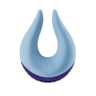 Blue Femme Funn vibrator Volea shown in hand for scale
