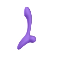 Purple Luv Inc vibrator Dv35 Duo shown in hand for scale