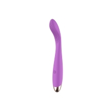 Purple Luv Inc vibrator Gv92 G Spot shown in hand for scale