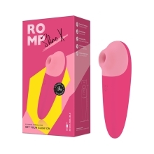 ROMP vibrator Shine X shown in hand for scale