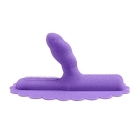 Cowgirl vibrator Unicorn Uni-Horn Attachment shown in hand for scale