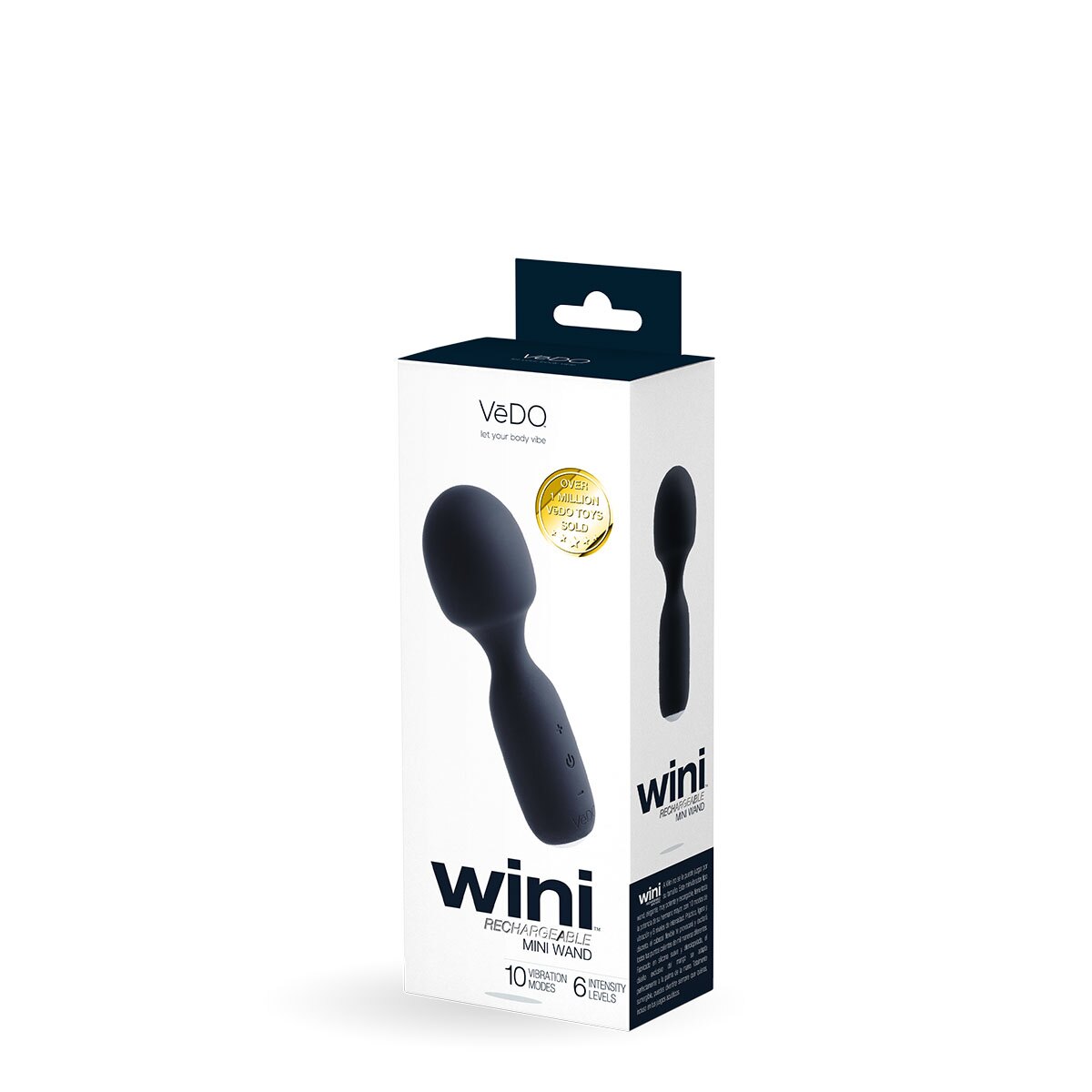 Close-up of the Black VeDO vibrator for texture detail