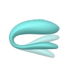 Aqua We-Vibe vibrator Sync Lite shown in hand for scale