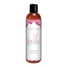 Bottle of 2 oz Water Based Lube Intimate Earth showing clean, lightweight formula