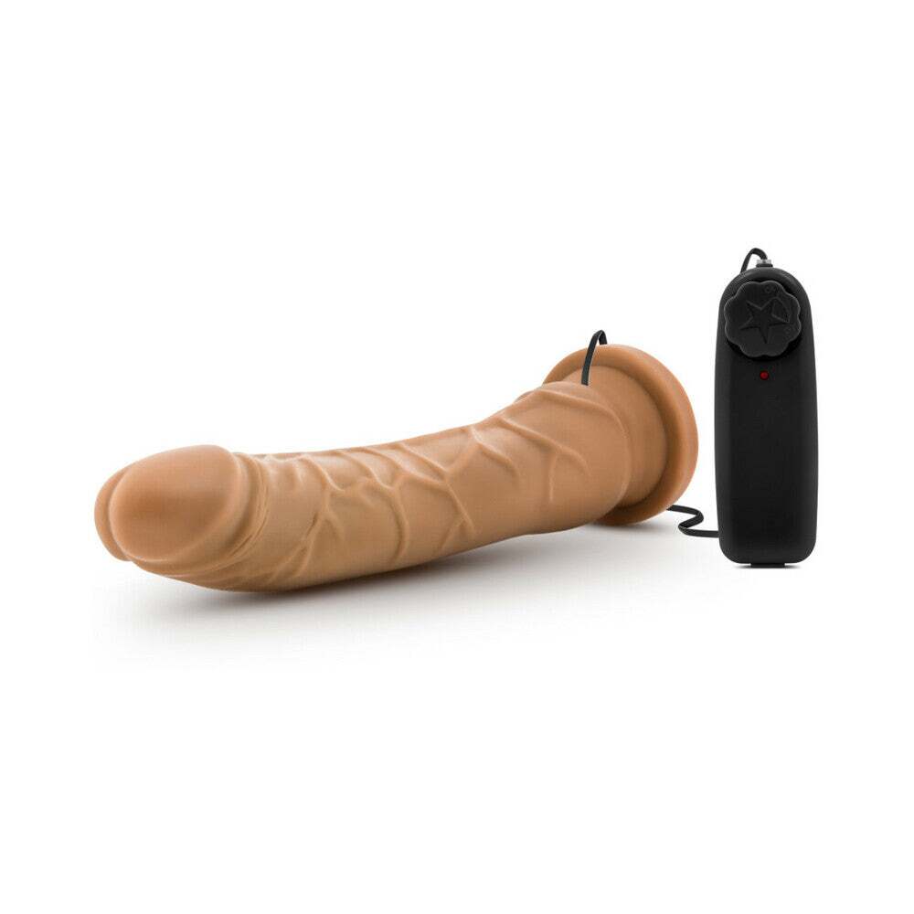 8.5 inch Dildo by Blush in Tan Light Brown Mocha shown for pegging Her or Him