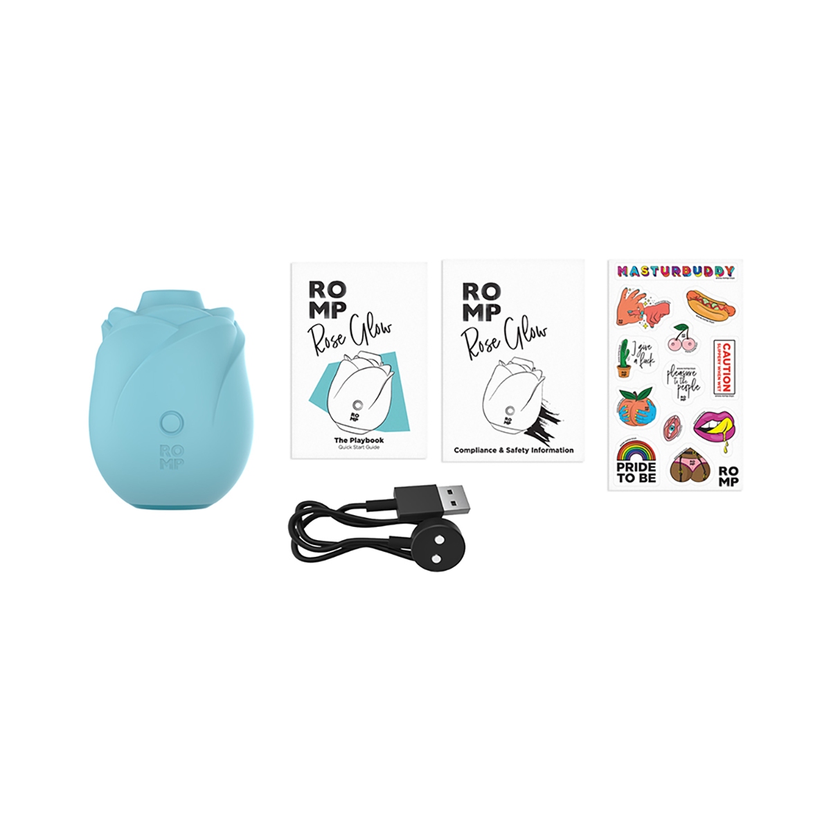 Angled view of the  ROMP vibrator designed for intimate use