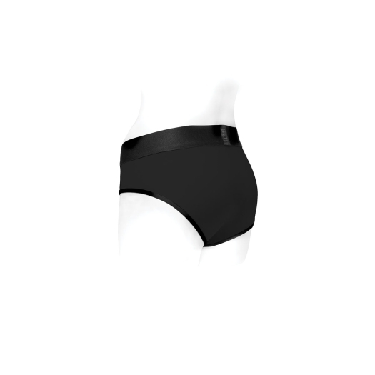 The Tomboi Harness Dildo Black Black Nylon Xxs harness dildo is styled with modern detailing that enhances both aesthetics and performance