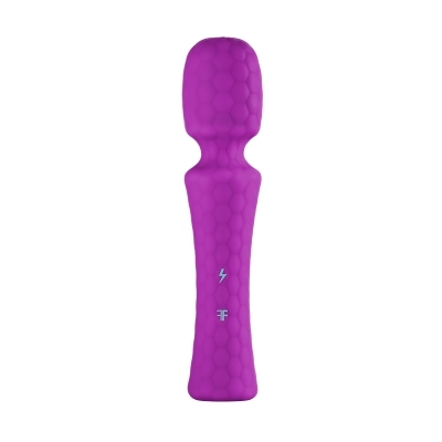 Purple Femme Funn vibrator Ultra shown in hand for scale
