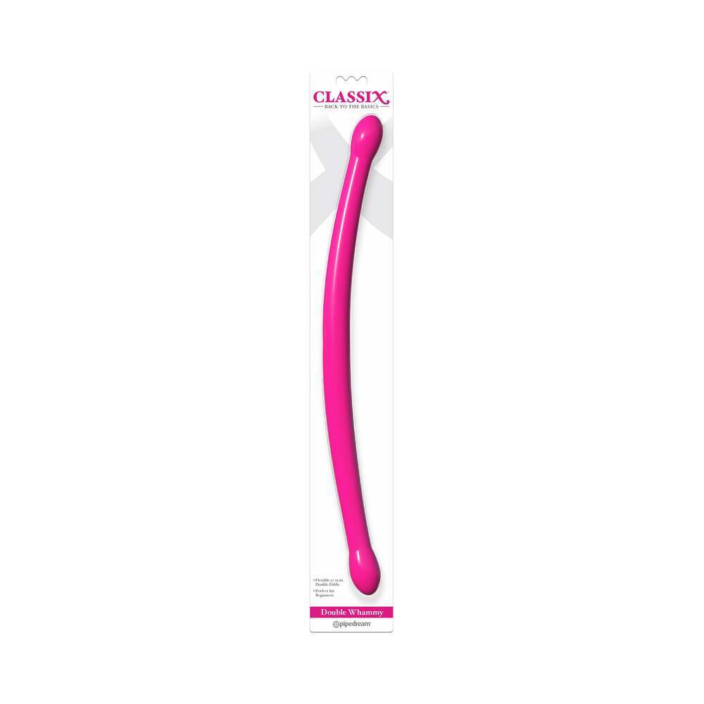 17.25 inch Dildo by Pipedream in Hot Pink Magenta Fuchsia shown for use by Her or Him