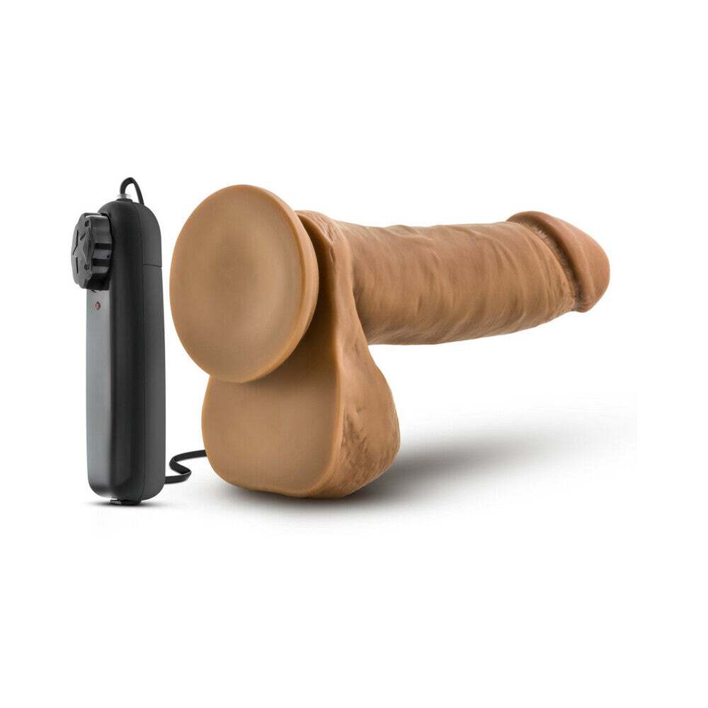 8 inch Dildo by Blush in Tan Light Brown Mocha shown for pegging Her or Him