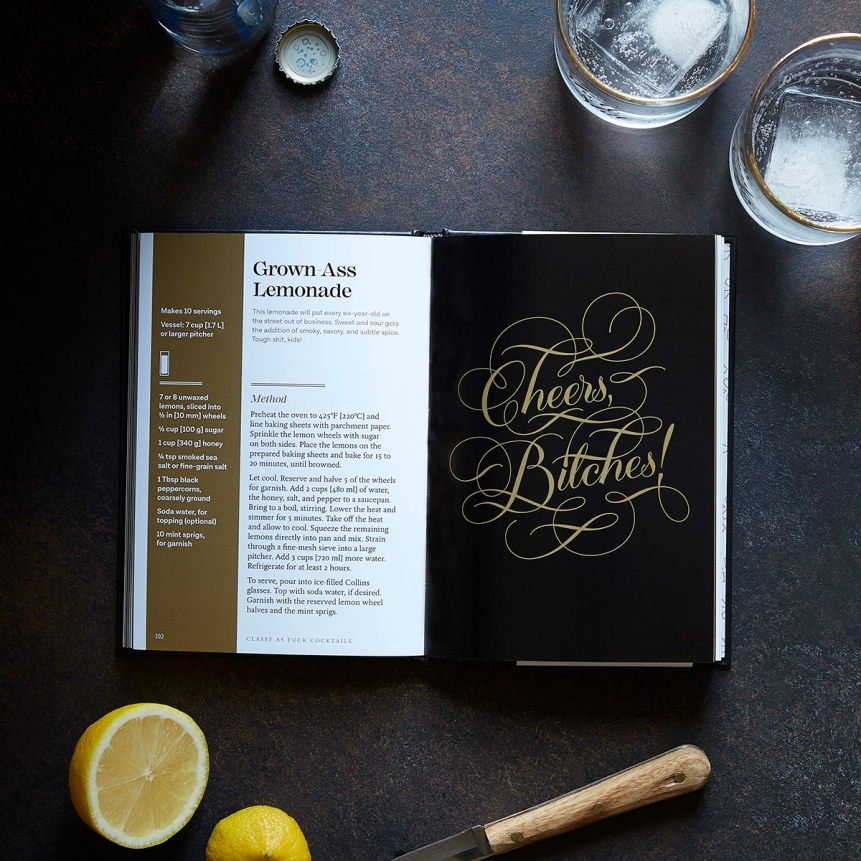 Buy  classy as fuck cocktails book for her.