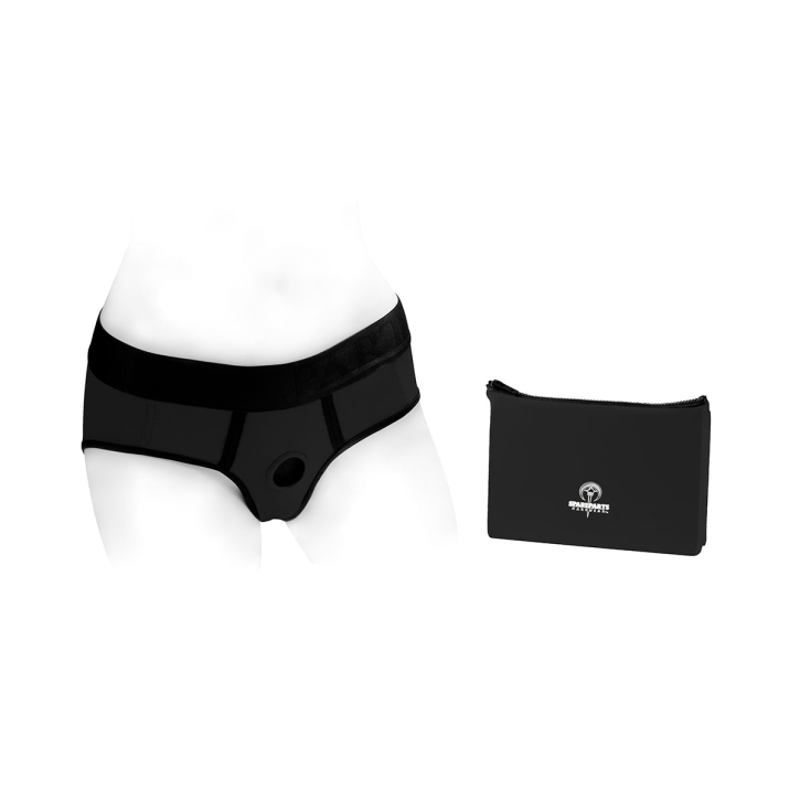 Best SpareParts Tomboi Harness Black/Black Nylon - Large dildo panties made by SpareParts HardWear on sale at herVibrators.com