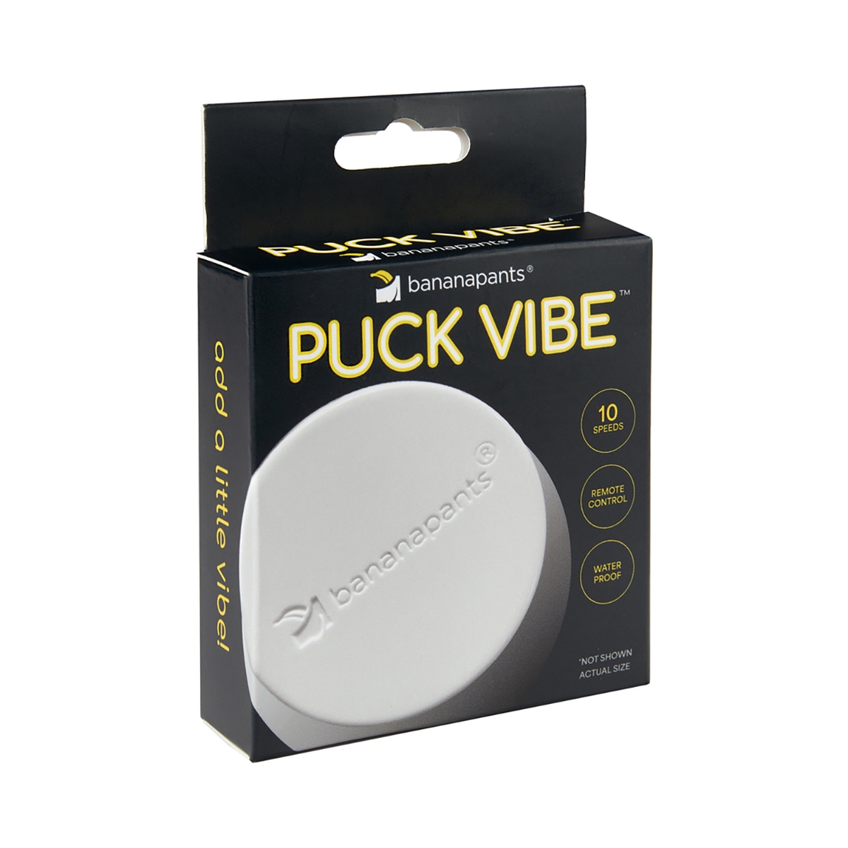 Fully assembled White Black Banana Pants vibrator with smooth exterior