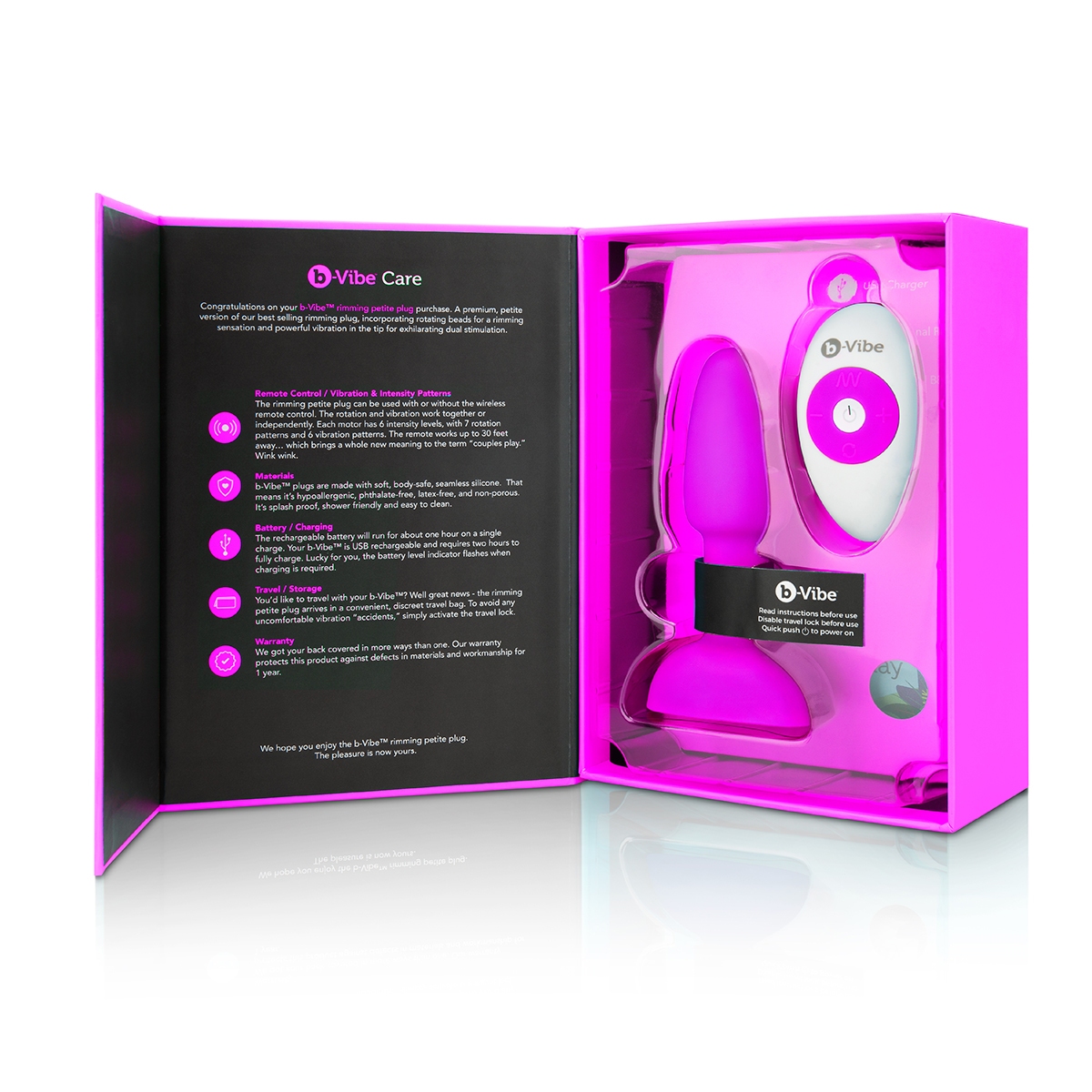 Close-up of the  B-Vibe vibrator for texture detail