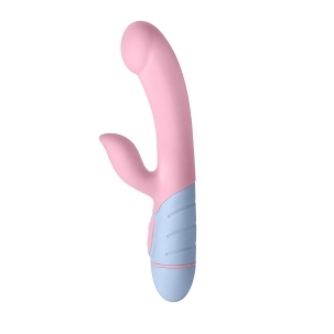 Pink Femme Funn vibrator FFIX Rabbit shown in hand for scale