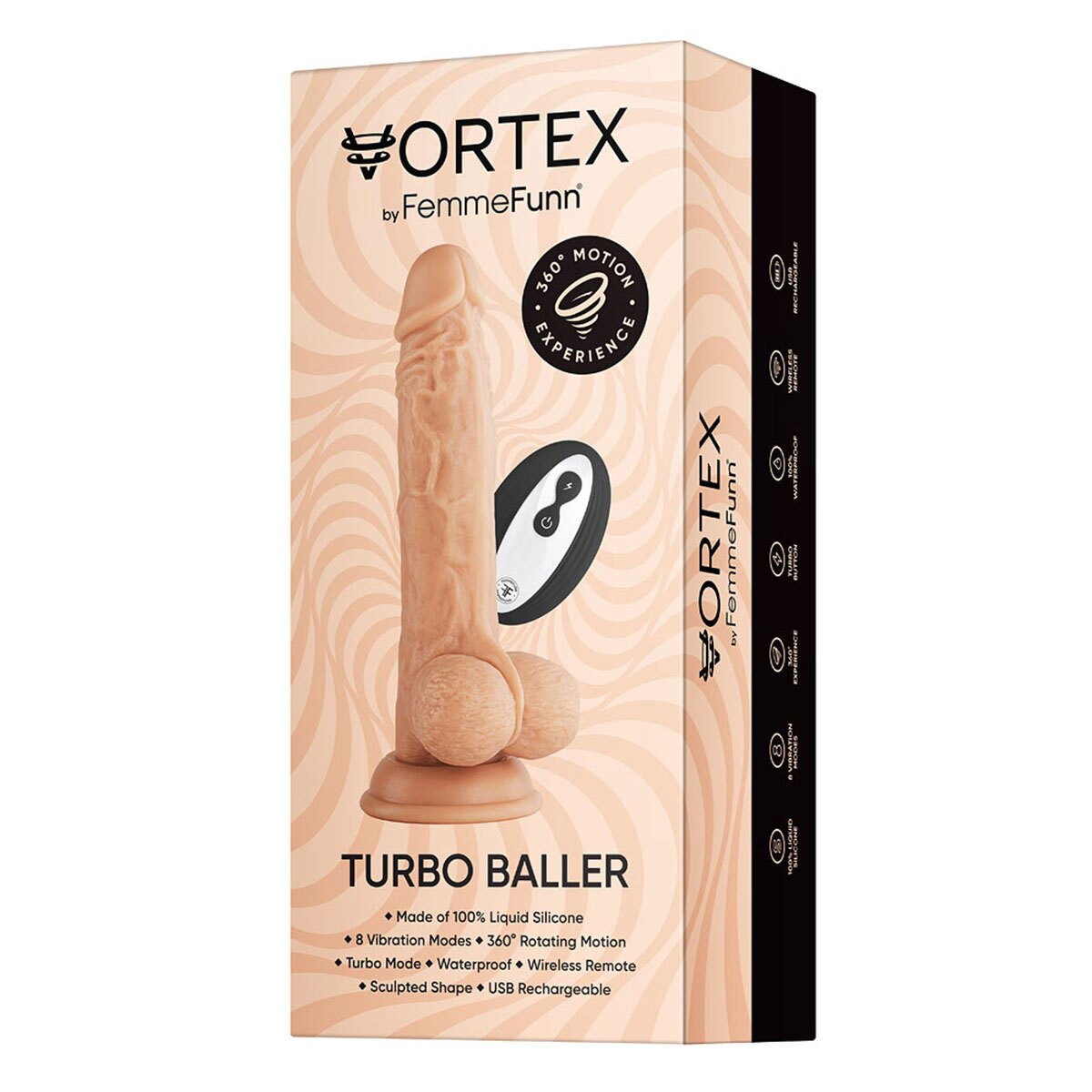 Fully assembled Cream Femme Funn vibrator with smooth exterior