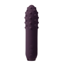 Purple je joue vibrator duet shown in hand for scale