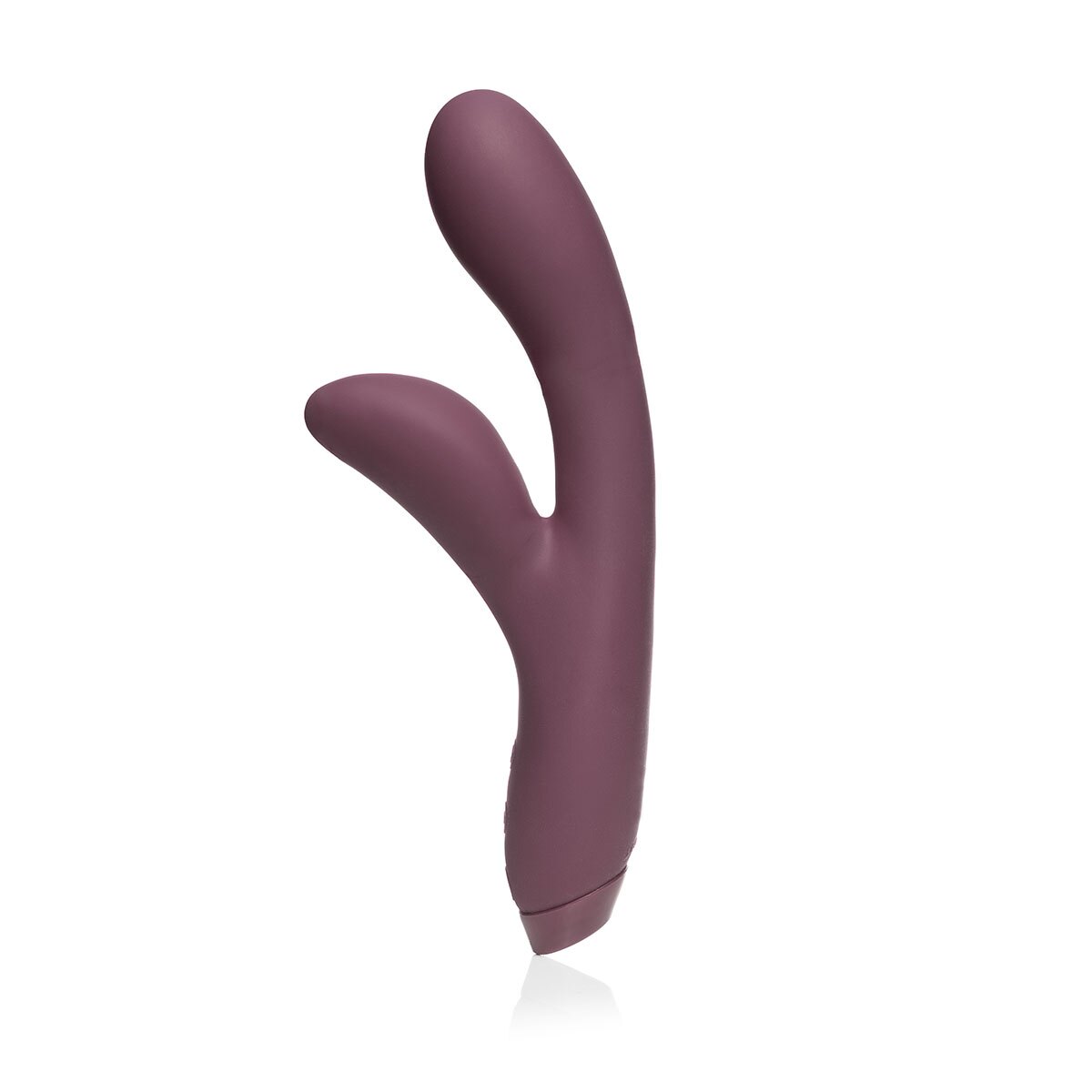 Purple Je Joue vibrator Hera Rabbit shown in hand for scale