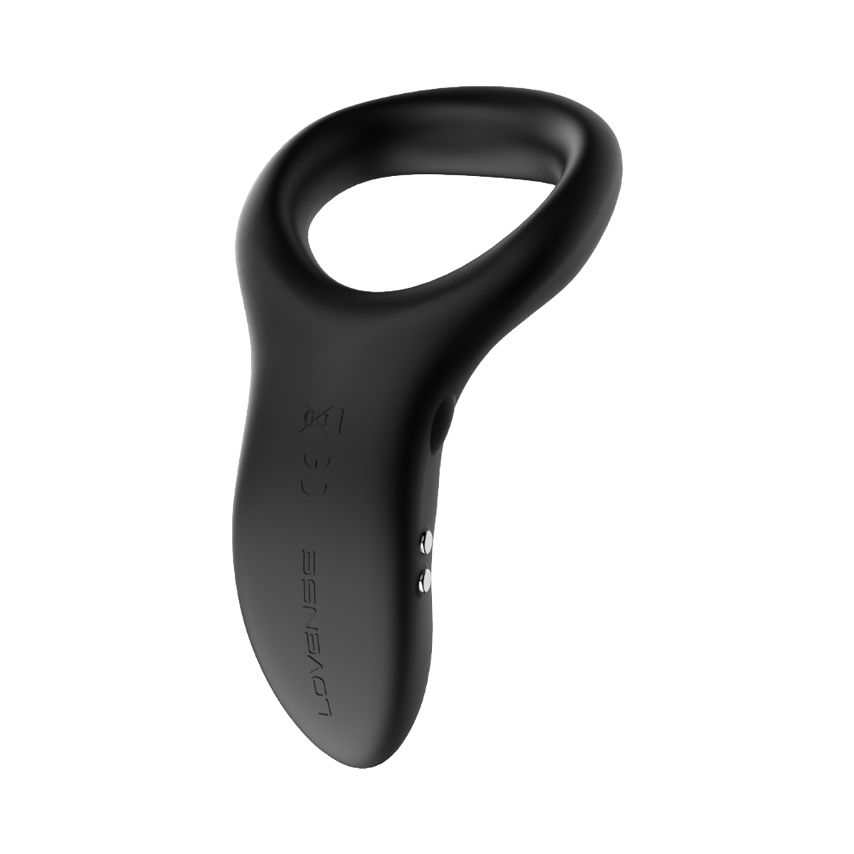 Lovense vibrator Diamo Cock Ring shown in hand for scale